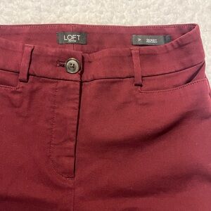 LOFT Burgundy Skinny Pants